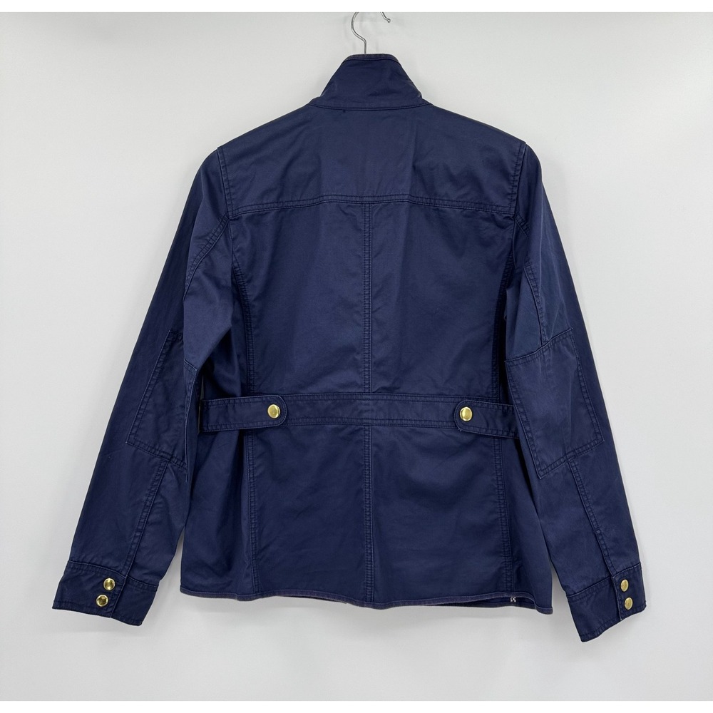 J.Crew Navy Utility Jacket Women's Cotton Gold Button Field Coat Preppy Classic - Picture 3 of 14